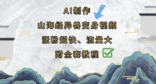 AI制作山海经异兽变身视频，涨粉超快，流量大，附全套教程-豪合科技站