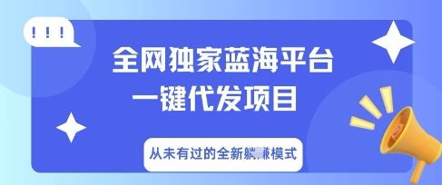全网独家蓝海平台一键代发项目，从未有过的全新躺Z模式-豪合科技站