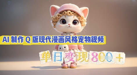 AI制作Q版现代漫画风格宠物视频,单日变现几张-豪合科技站