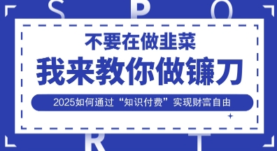 韭菜生涯终结者，我来教你做镰刀，2025如何通过“知识付费”实现财F自由【揭秘】-豪合科技站