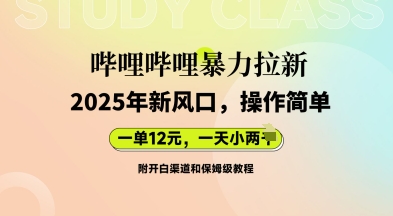 哔哩哔哩暴力拉新：2025年新风口，一单12元，一天数张(附开白渠道和保姆级教程)-豪合科技站